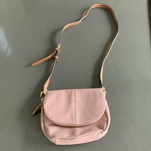 Pink leather cross body bag / purse